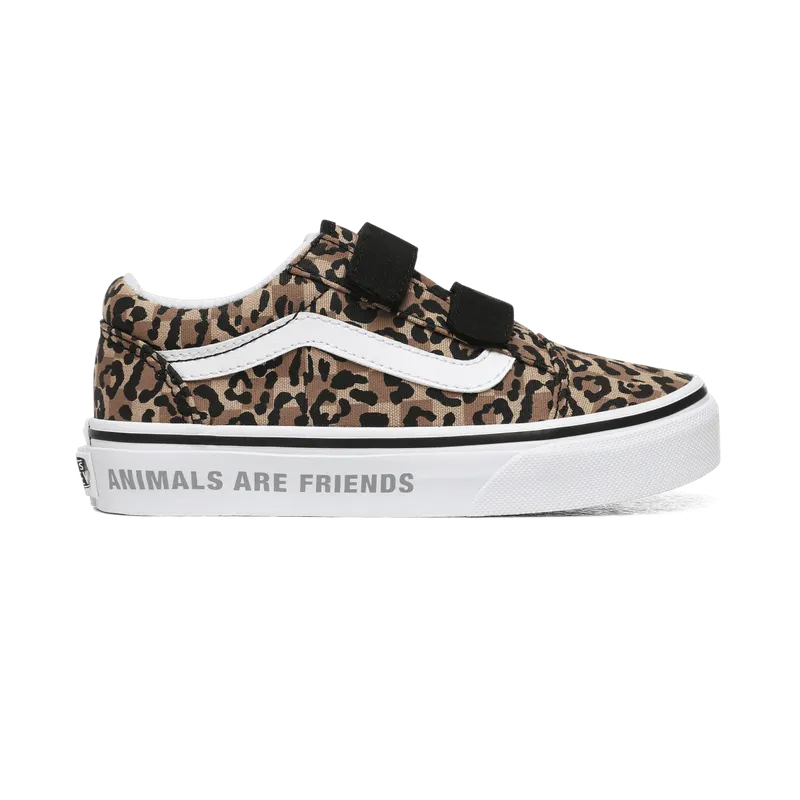 VANS Animal Checkerboard Old Skool V Kinderschoenen Bruin (VN0A4UI1WKA)