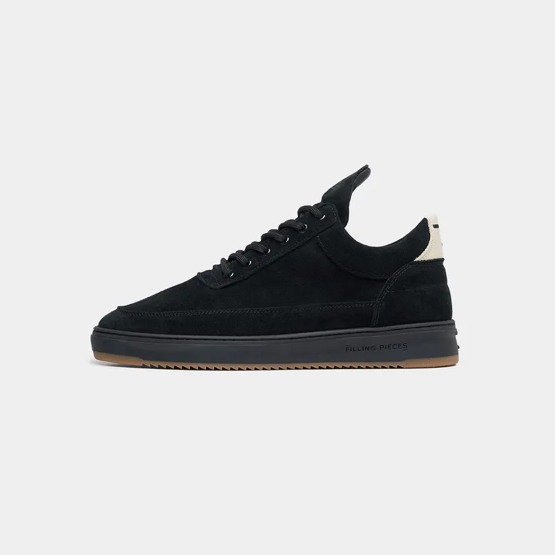 Filling Pieces Low Top Ripple Suede Black