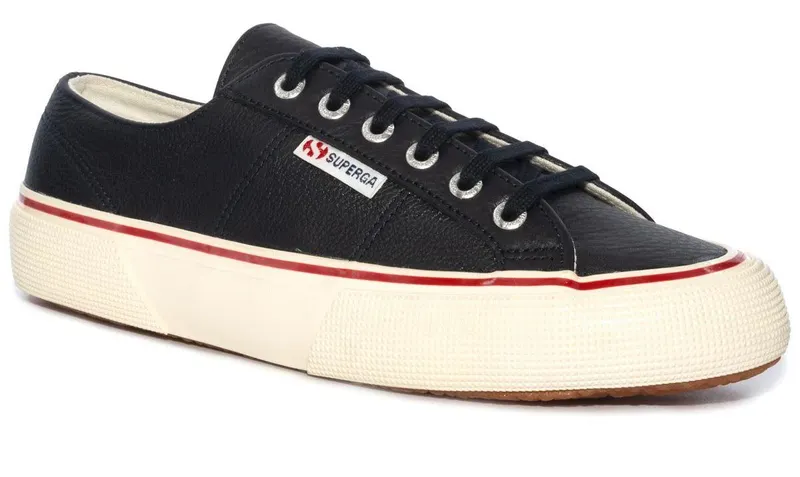 Superga 2490 Leather Anthracie Red Flame (S27549)