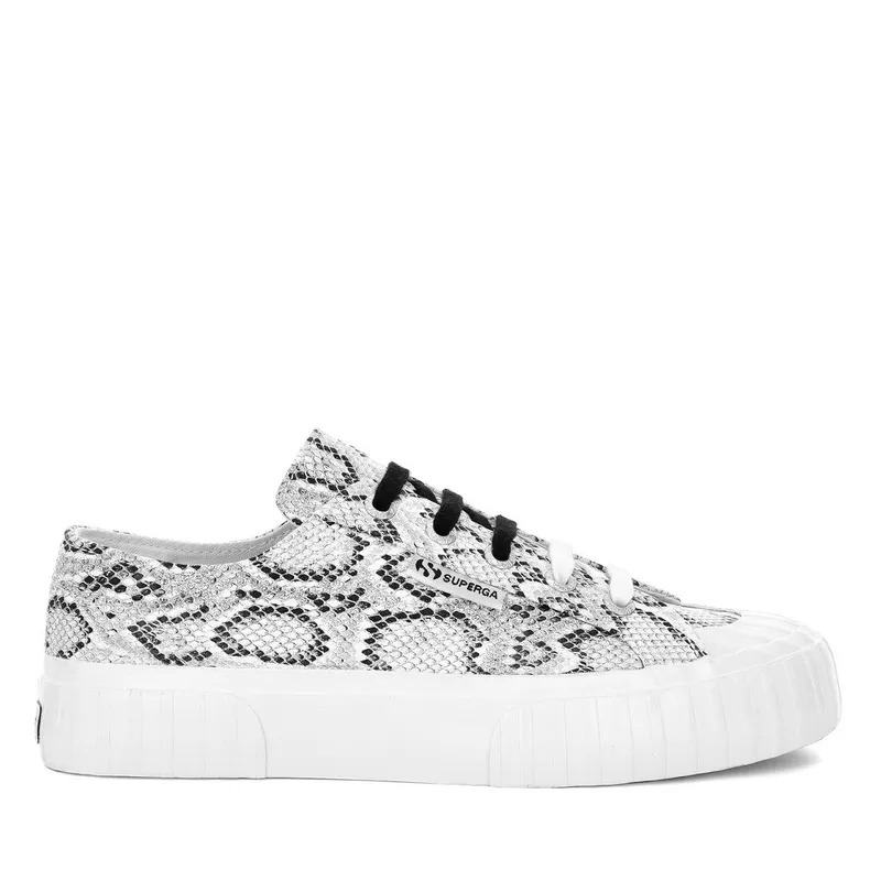 Superga 2630 Stripe Snake White Black Snake (S30814)