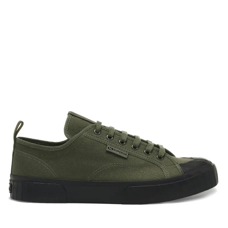 Superga 2630 Stripe Webbing Green Sherwood Black (S31498)