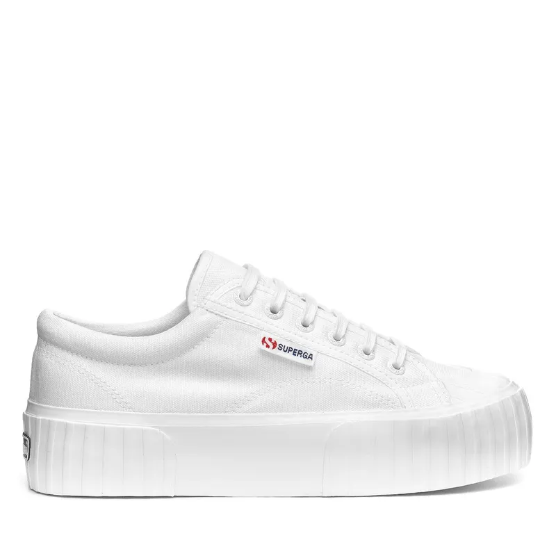 Superga 2631 Stripe Platform White White Avorio (S31117)