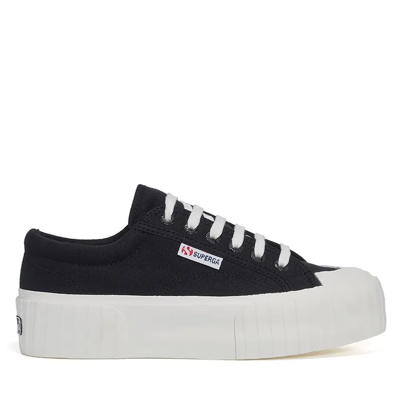 Superga 2631 Stripe Platform Black White Avorio (S31380)