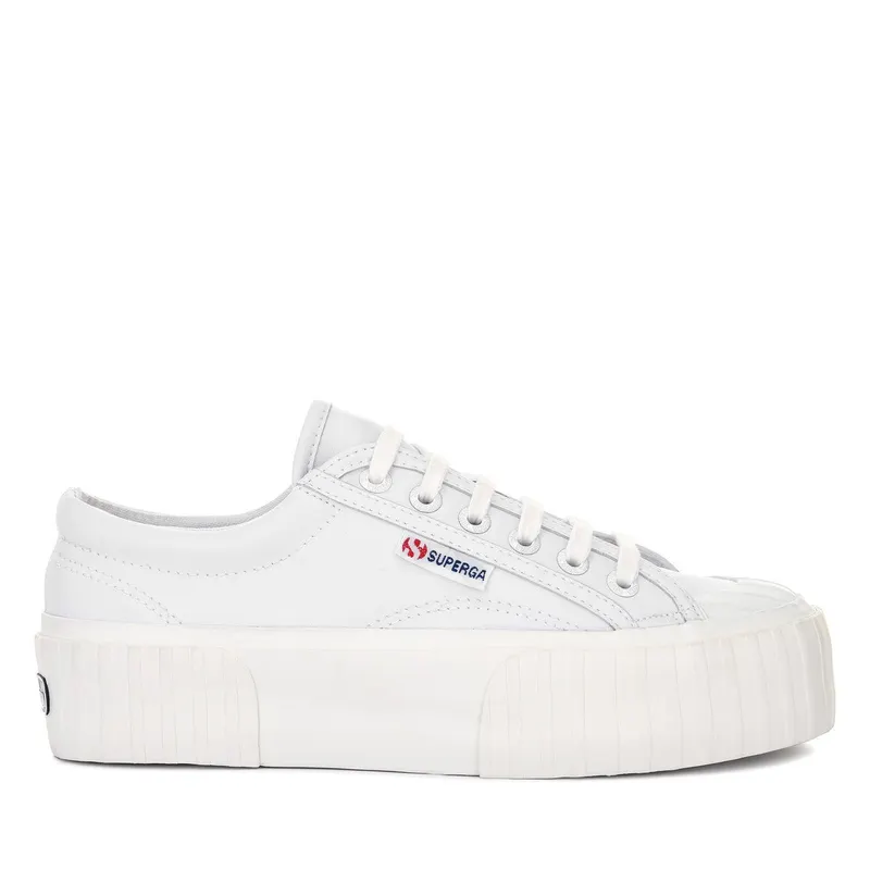 Superga 2631 Stripe Platform Vegan White White Avorio (S31013)