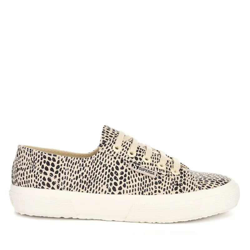 Superga 2750 Faux Reptile Beige Gesso / Black Dots (S31269)