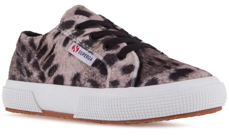 Superga 2750 Kids Print Velvet Grey Leopard (S29636)