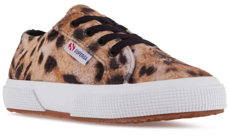 Superga 2750 Kids Print Velvet Lt Beige Leopard (S29646)