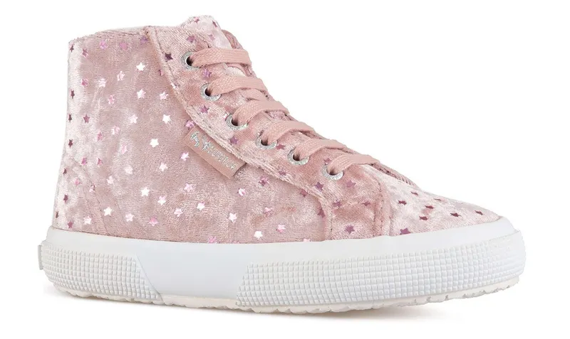Superga 2795 Kids Velvet Stars Pink Pale Lilac / Pink Smoke Sta (S29698)