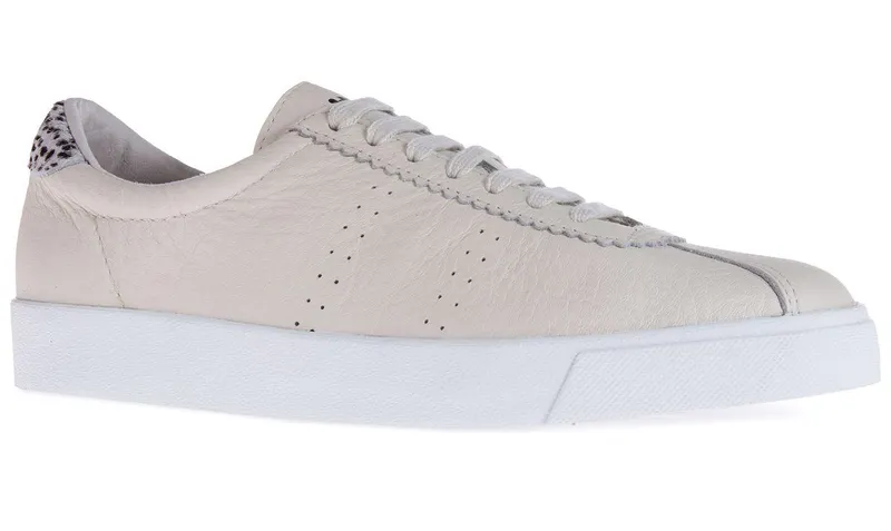 Superga 2843 Club S Tumbled Leather Beige Gresso Dalmatian (S27784)