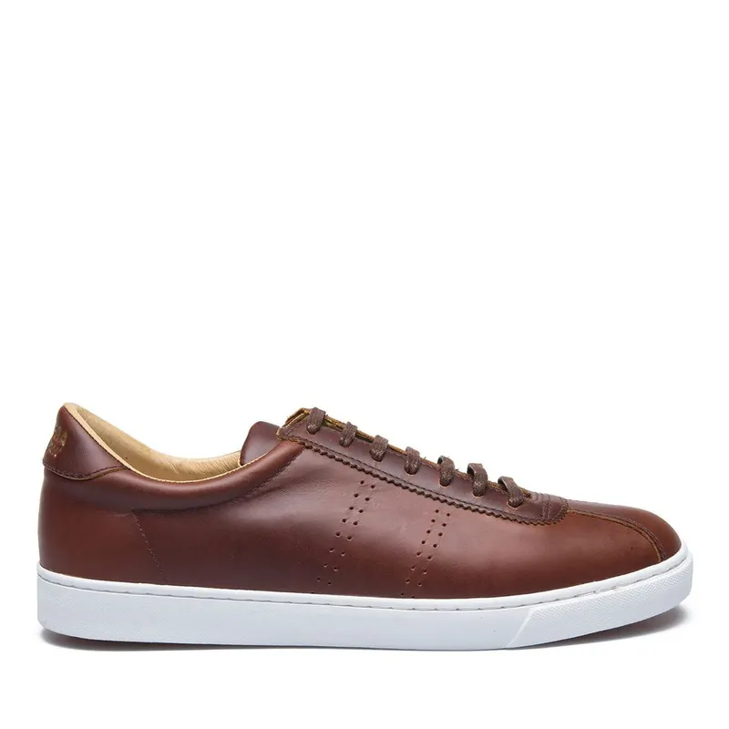 Superga 2843 Superga Sport Brushed Leather Cognac White (S23723)