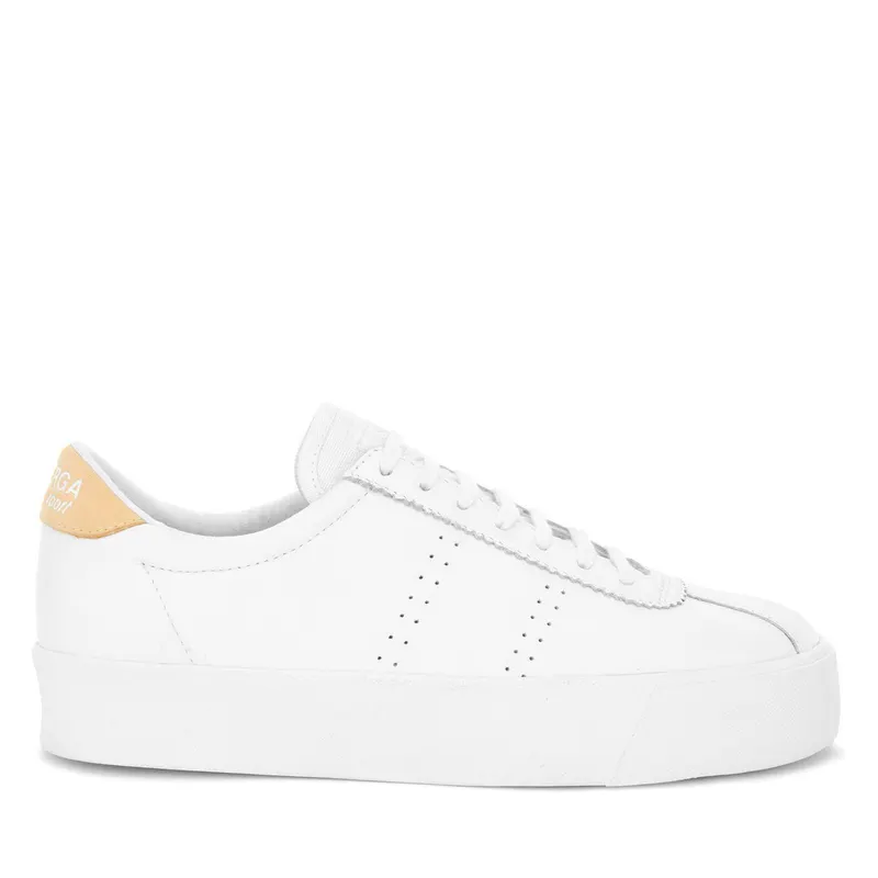 Superga 2854 Club 3 Comfort Leather White / Beige Gome / White Avorio (S30828)