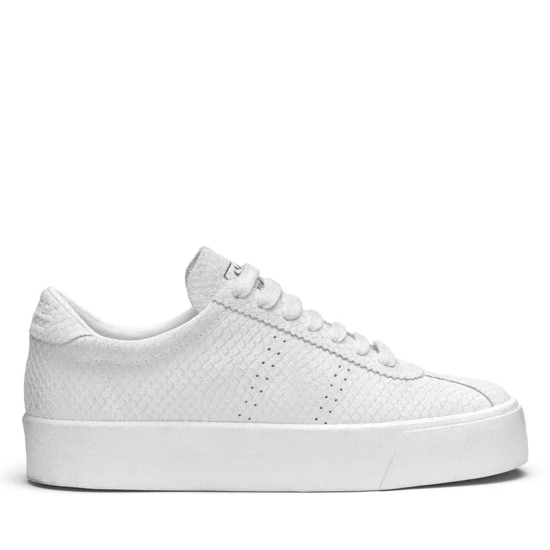 Superga 2854 Club 3 Snake Suede Total White / White (S30839)