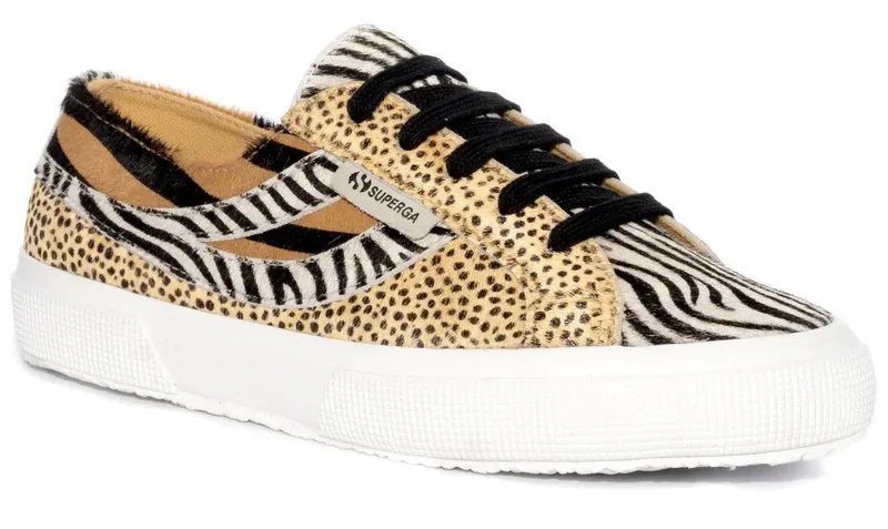 Superga 2953 Cotu Ponyhair Cheetah Zebra White (S27834)
