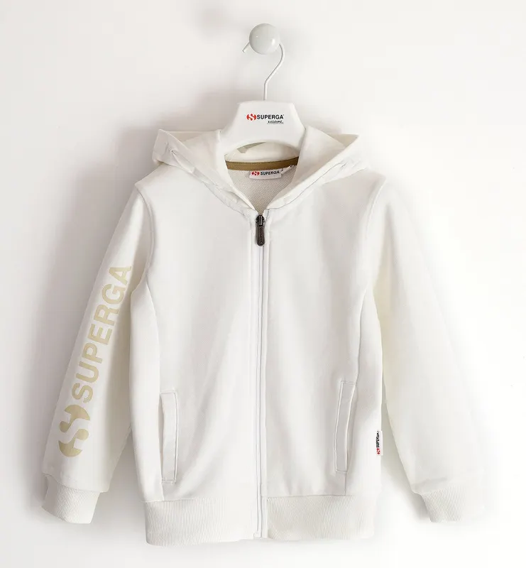 Superga Superga Kids Zip Up Hoodie White (S29946)