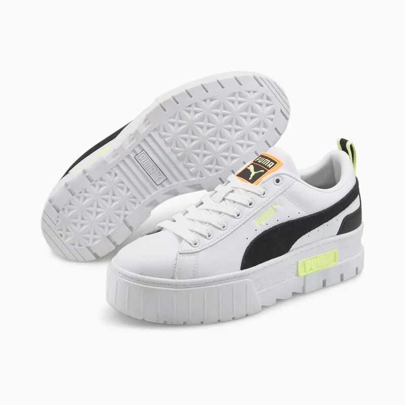 Puma Mayze Lth sneaker dames Wit/Zwart (381983-28)