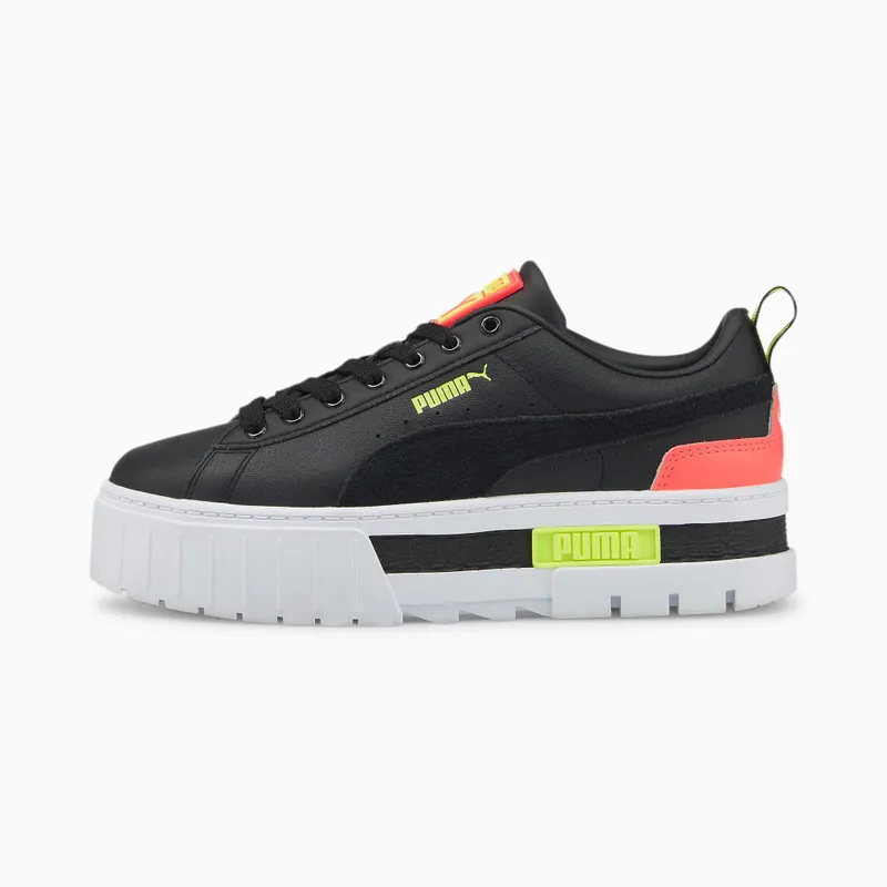 Puma Mayze Lth sneaker dames Zwart/Groen (381983-30)