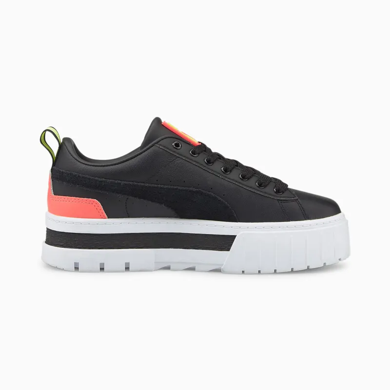 Puma Mayze Lth sneaker dames Zwart/Groen (381983-30)