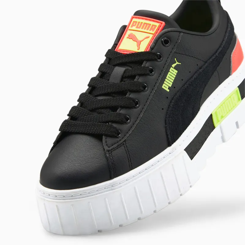 Puma Mayze Lth sneaker dames Zwart/Groen (381983-30)