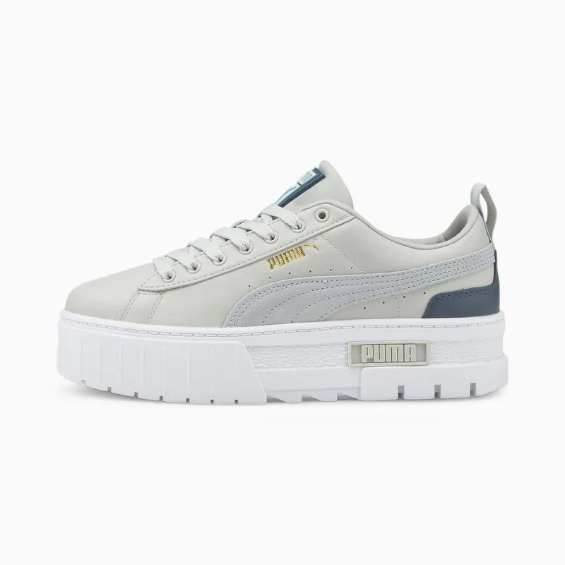 Puma Mayze Lth sneaker dames Grijs/Goud (381983-31)