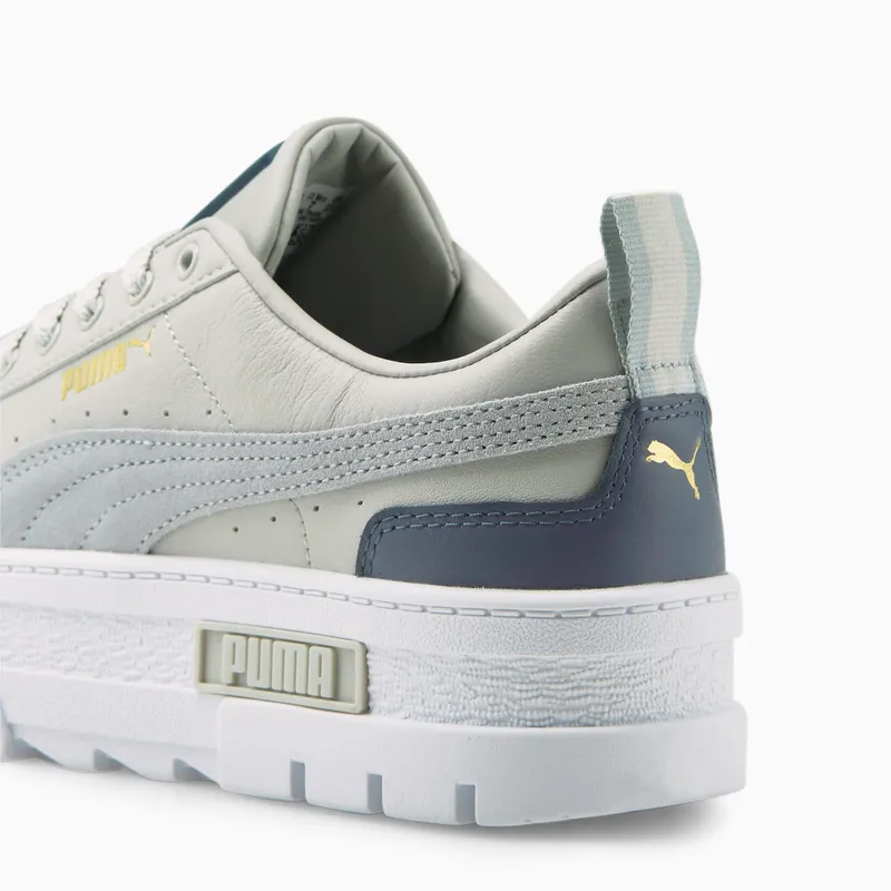 Puma Mayze Lth sneaker dames Grijs/Goud (381983-31)