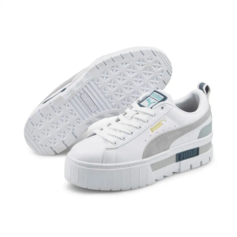Puma Mayze Lth sneaker dames Goud/Grijs/Wit (381983-32)