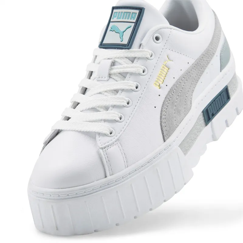 Puma Mayze Lth sneaker dames Goud/Grijs/Wit (381983-32)