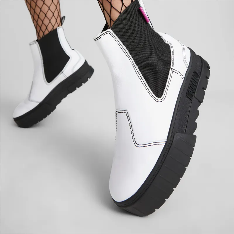 Puma Mayze Pop Chelsea wandelschoen Wit/Zwart (384549-01)