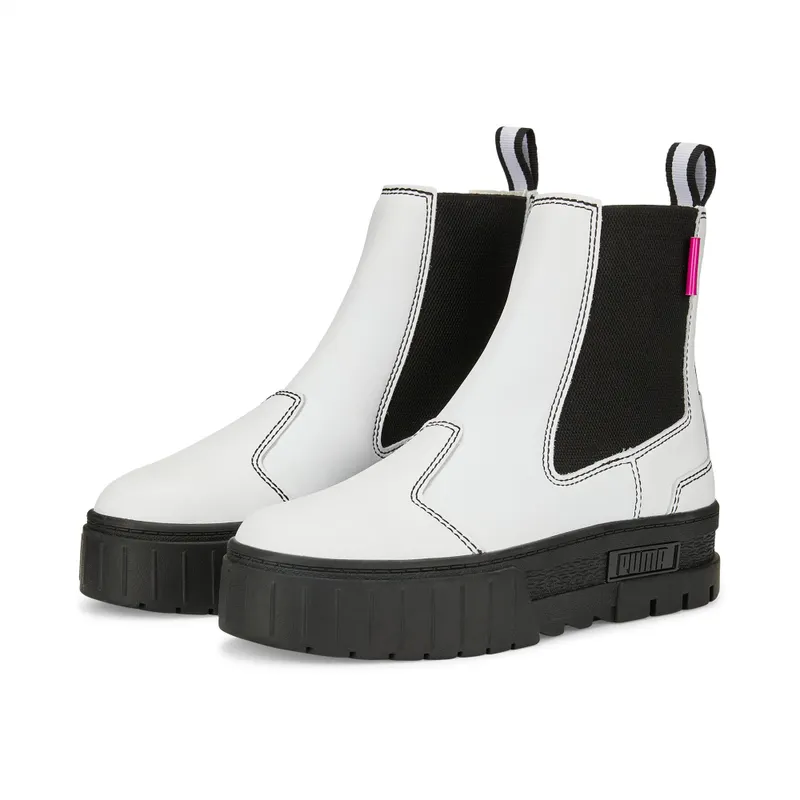 Puma Mayze Pop Chelsea wandelschoen Wit/Zwart (384549-01)