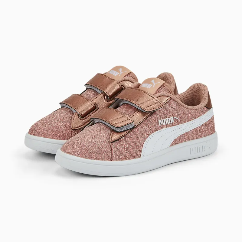 Puma Smash v2 Glitz Glam Kid Roze/Wit/Goud (367378-29)