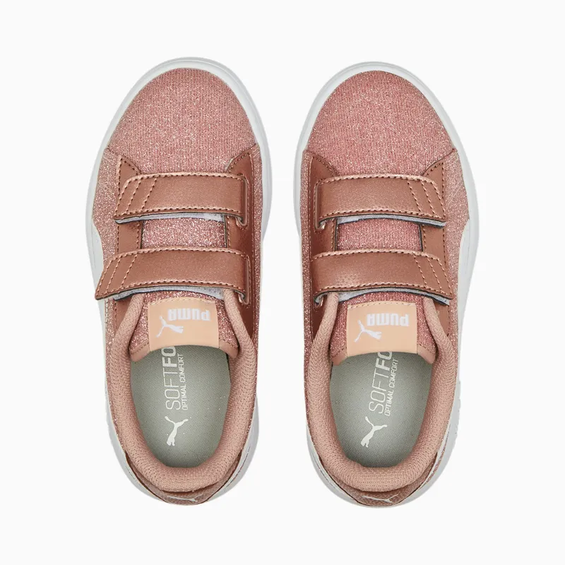 Puma Smash v2 Glitz Glam Kid Roze/Wit/Goud (367378-29)