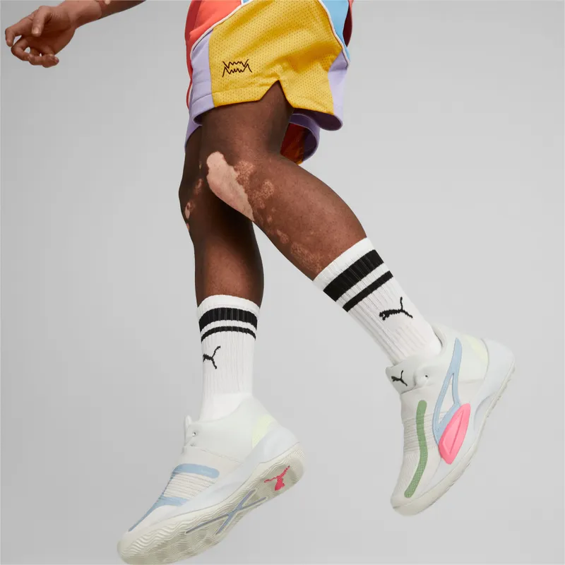 Puma Rise Nitro basketbalschoenen Roze/Grijs (377012-02)