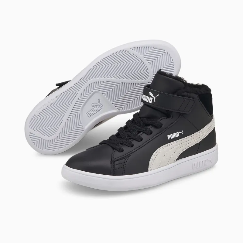Puma Smash V2 Mid Fur V Wit/Zwart (366896-02)
