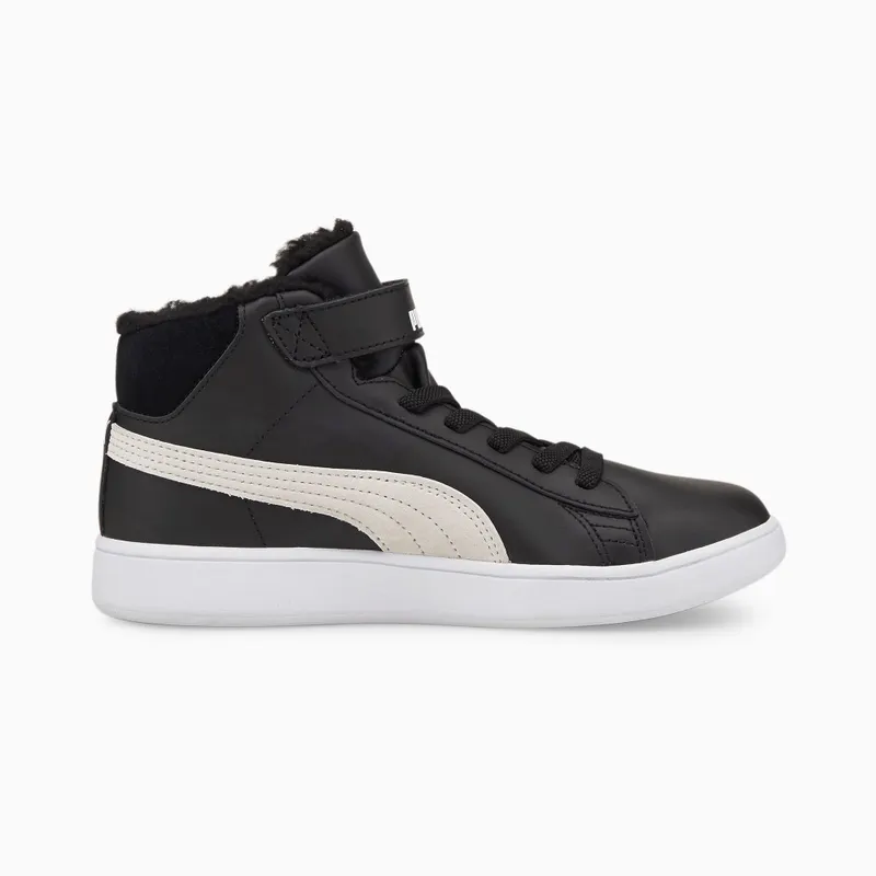 Puma Smash V2 Mid Fur V Wit/Zwart (366896-02)