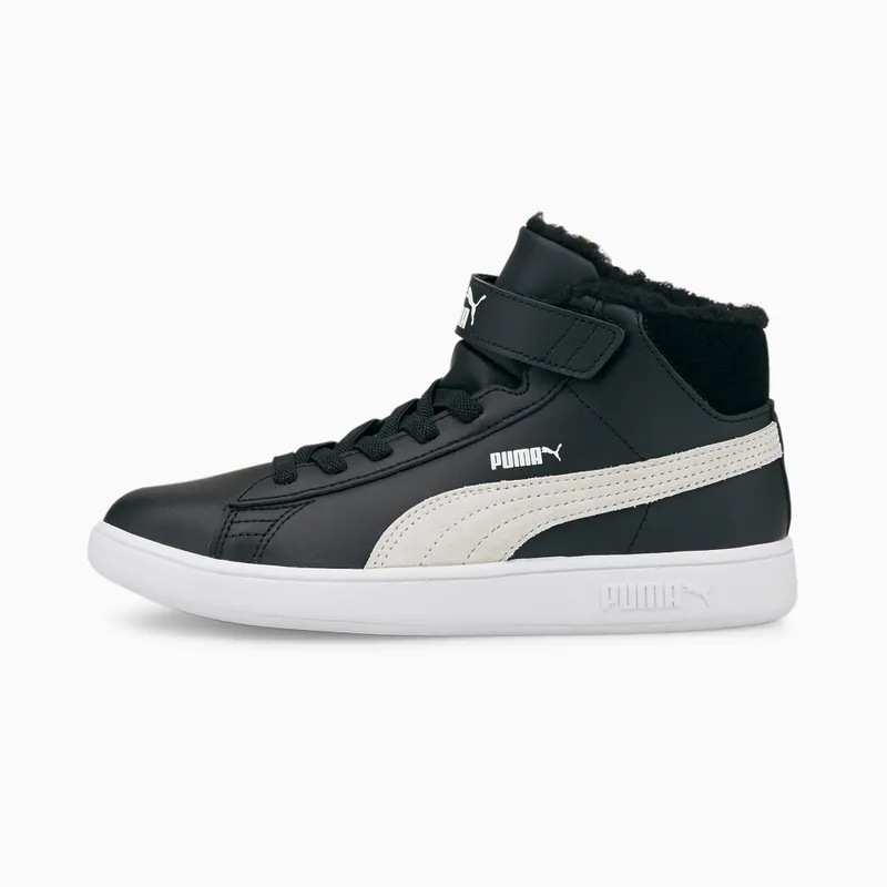 Puma Smash V2 Mid Fur V Wit/Zwart (366896-02)