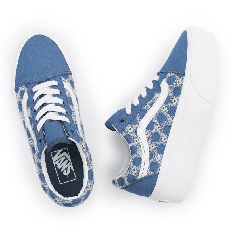 VANS Denim Mix Old Skool Stackform Blauw (VN0A7Q5MBLU)