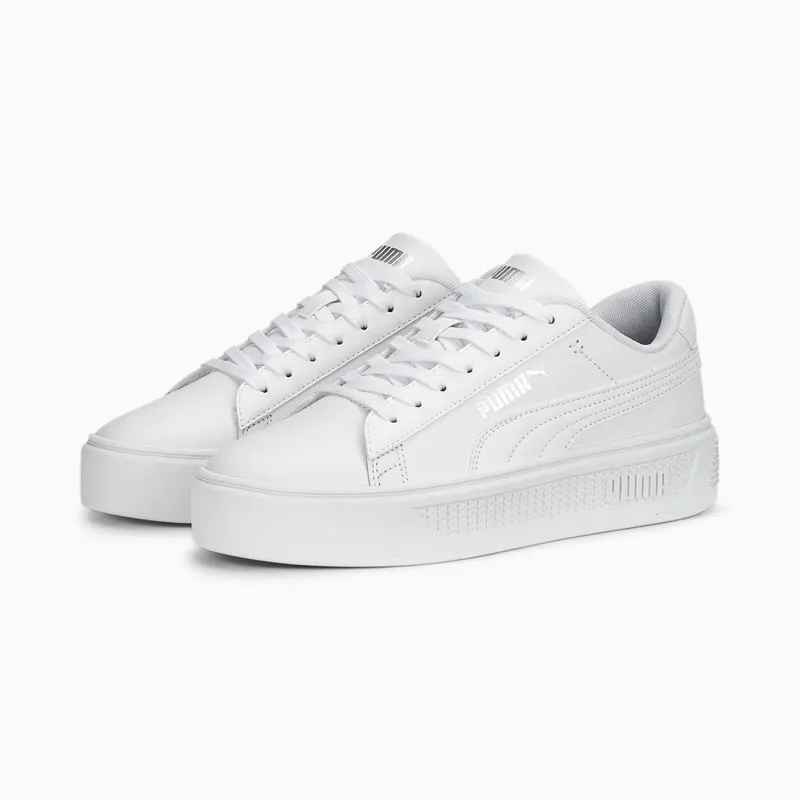 Puma Smash Platform v3 Zilver/Wit (390758-01)