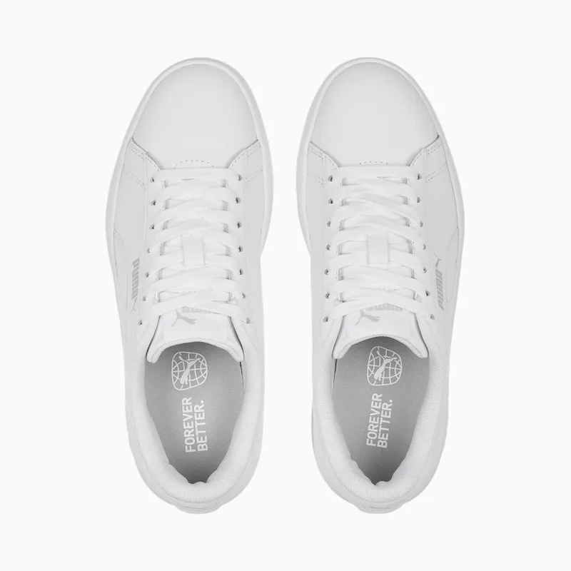 Puma Smash 3.0 Leather Youth Wit/Grijs (392031-02)