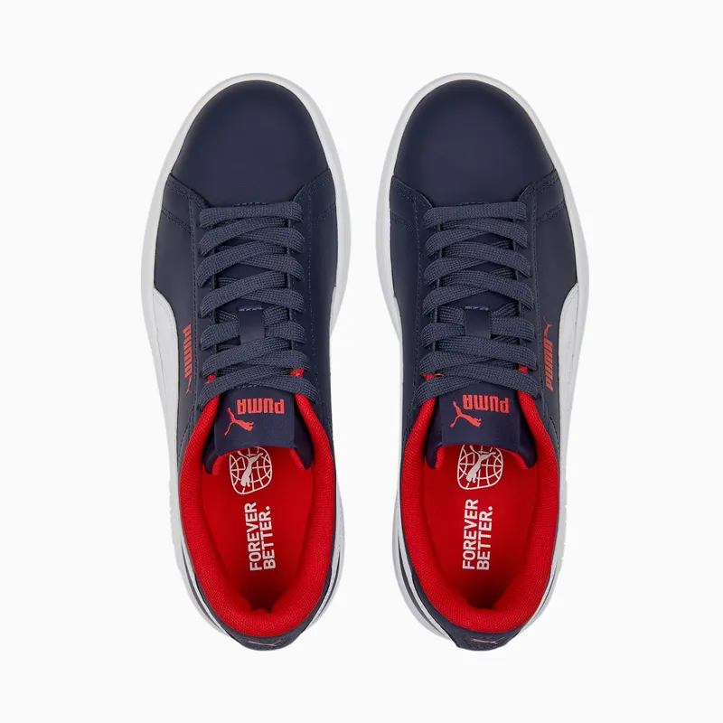 Puma Smash 3.0 Leather Youth Wit/Blauw/Rood (392031-04)