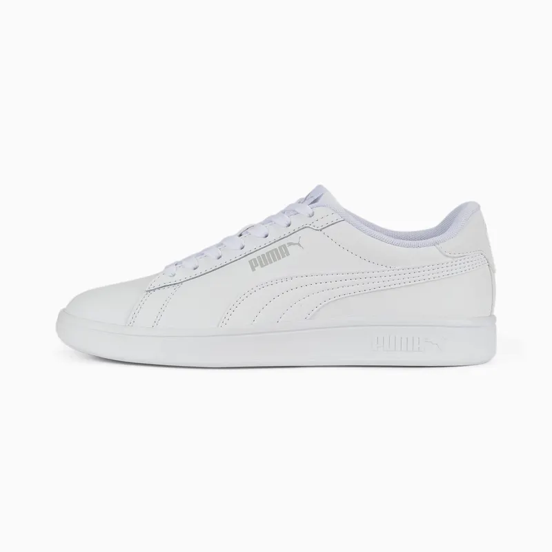 Puma Smash 3.0 Leather Youth Wit/Grijs (392031-02)
