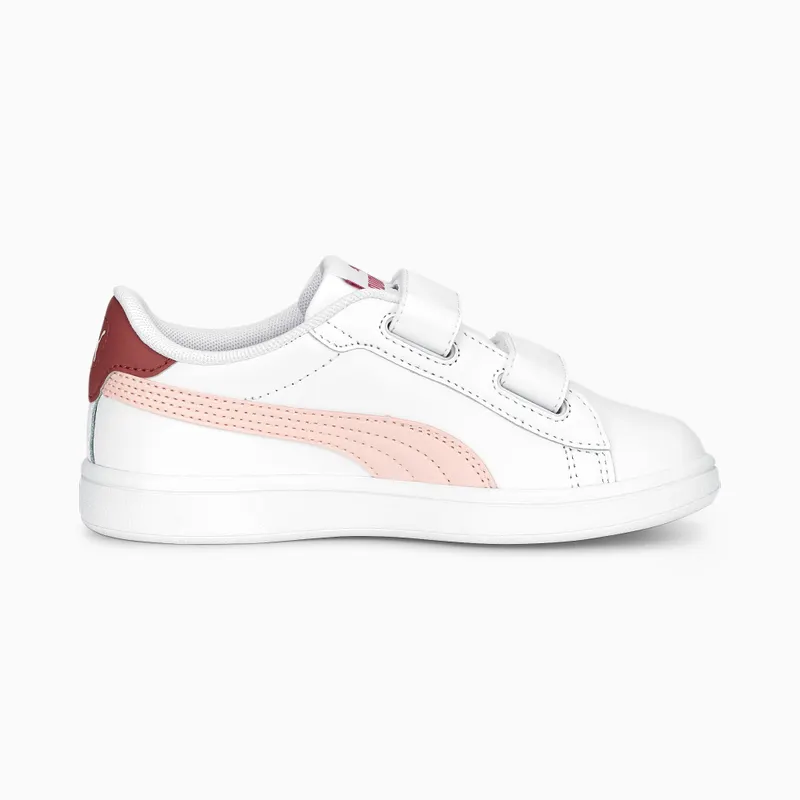 Puma Smash 3.0 Leather V Wit/Roze (392033-07)