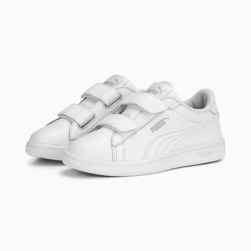 Puma Smash 3.0 Leather V Wit/Grijs (392033-02)
