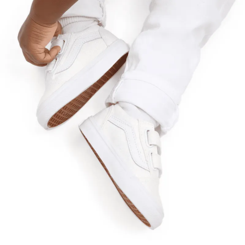 VANS Glitter Old Skool Met Klittenband Voor Peuters Wit (VN0A4VJJWHT)
