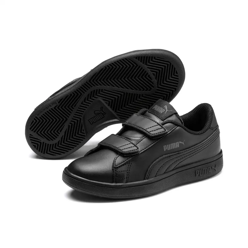 Puma Smash v2 Leather sportscchoenen Zwart (365173-01)