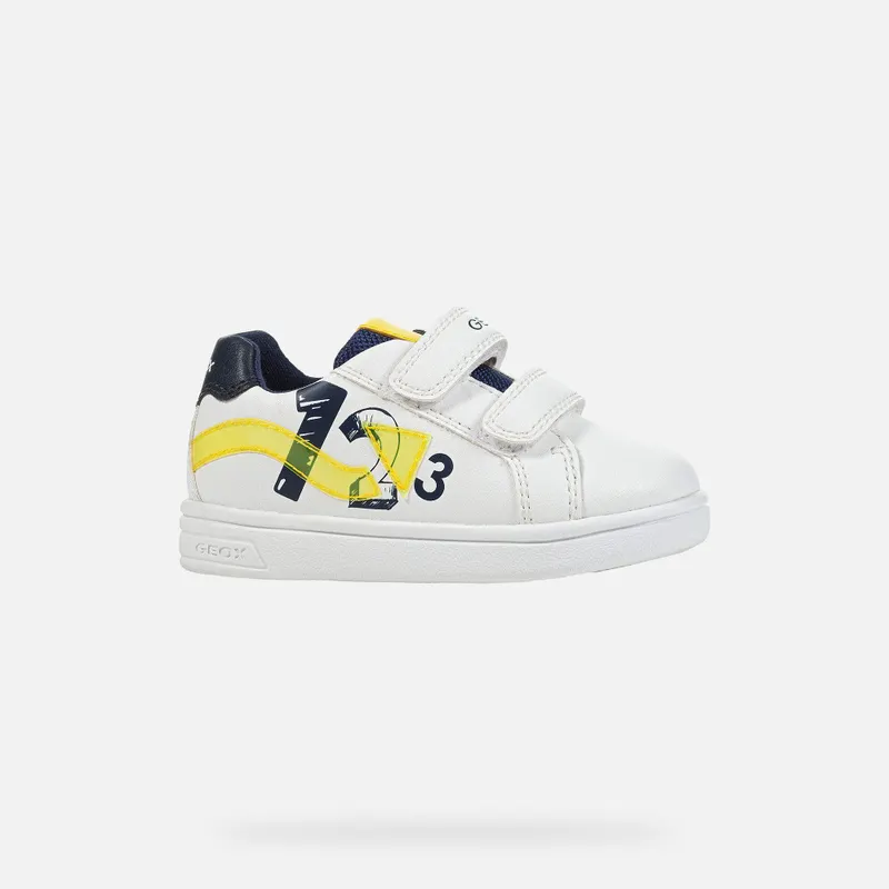 Geox Djrock Toddler Boy white/fluo yellow (B252CB000BCC0552)