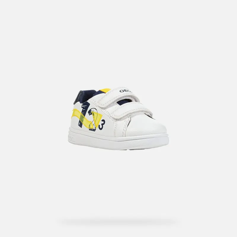 Geox Djrock Toddler Boy white/fluo yellow (B252CB000BCC0552)
