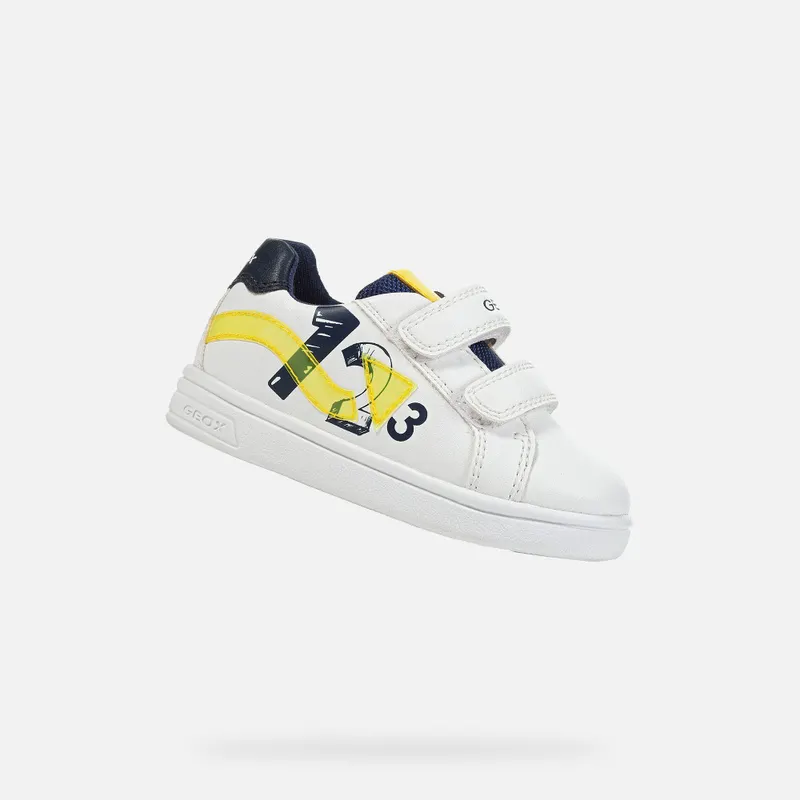 Geox Djrock Toddler Boy white/fluo yellow (B252CB000BCC0552)