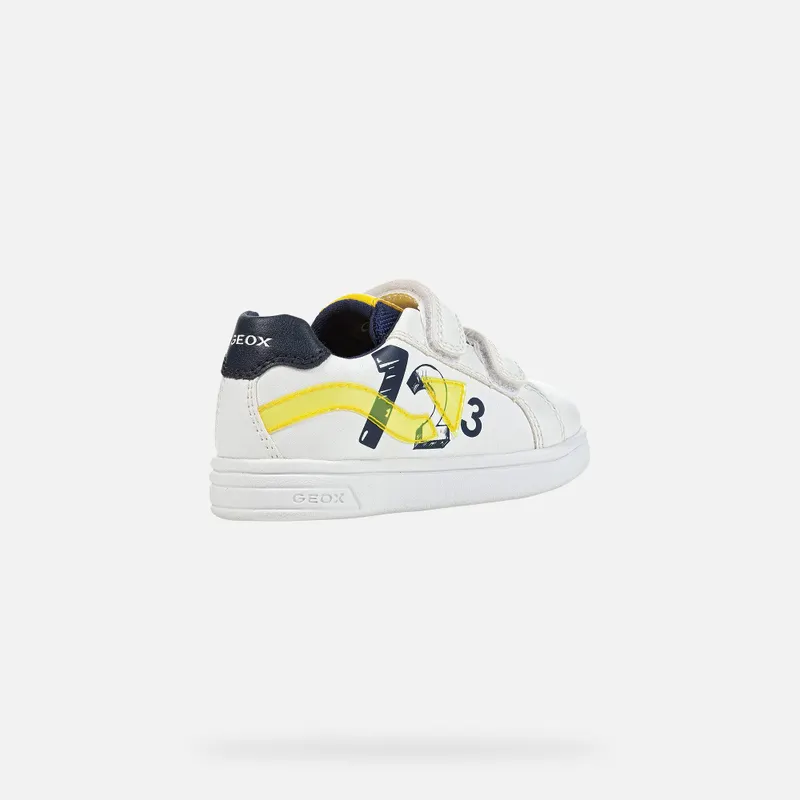 Geox Djrock Toddler Boy white/fluo yellow (B252CB000BCC0552)