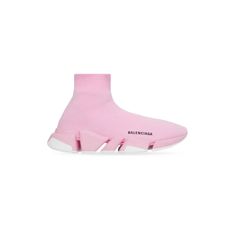 Balenciaga Speed 2.0 Recycled Knit Trainers With Bicolor Sole Light Pink (617196W2DB25259)