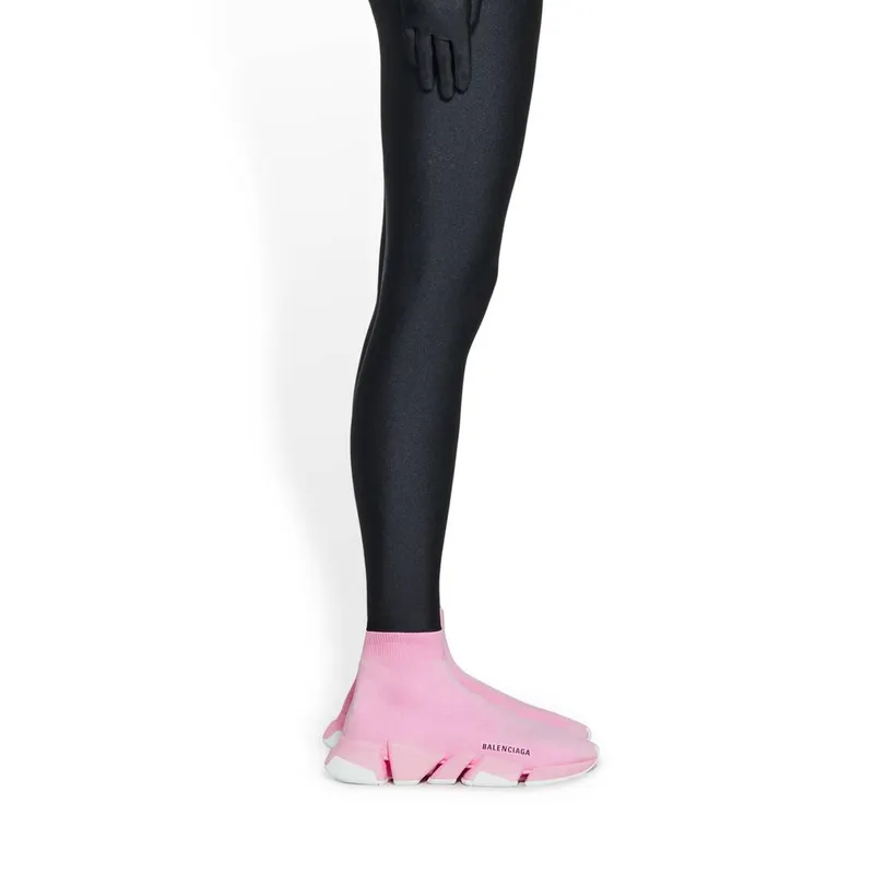Balenciaga Speed 2.0 Recycled Knit Trainers With Bicolor Sole Light Pink (617196W2DB25259)