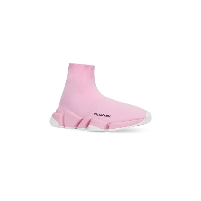 Balenciaga Speed 2.0 Recycled Knit Trainers With Bicolor Sole Light Pink (617196W2DB25259)